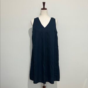 J. Jill‎ Love Linen Navy Sleeveless Dress Size Medium EUC
